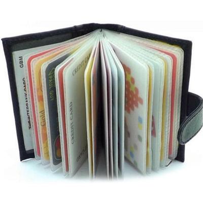 Portefeuille porte-cartes de crédit en cuir noir souple pour hommes