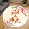 1pc Floral Fox Round Chair Mat Area Rug - Non-Slip, Floor Mat for Office, Bedroom, Home Decor Christmas Gift P0811289