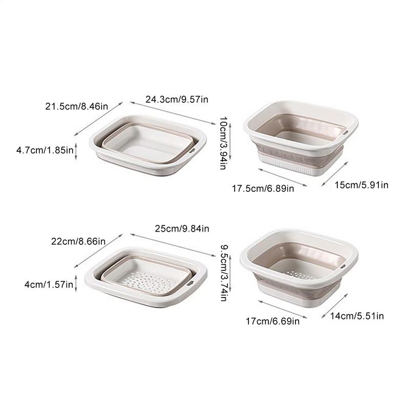 Colander For Kitchen Folding Colander Bowl Strainers For Kitchen Double Layer Washing Basket Fruit Bowl Pasta Drainer Cleaning