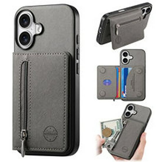 Cross-border iPhone 17 Pro Max Drop-proof Magnetic Case with Card Holder Sleeve