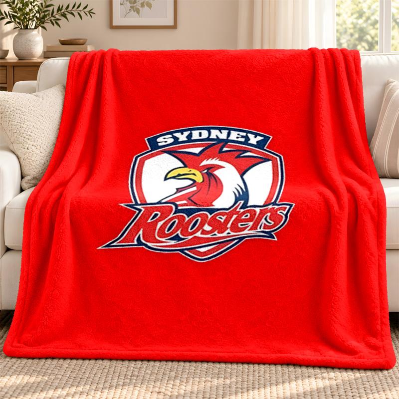 Sydney Roosters Decke Flanelldecke Weich Gemütlich Plüsch Überwurf für Sofa Bett Leichtgewichtige Heimdekoration Outdoor Camping