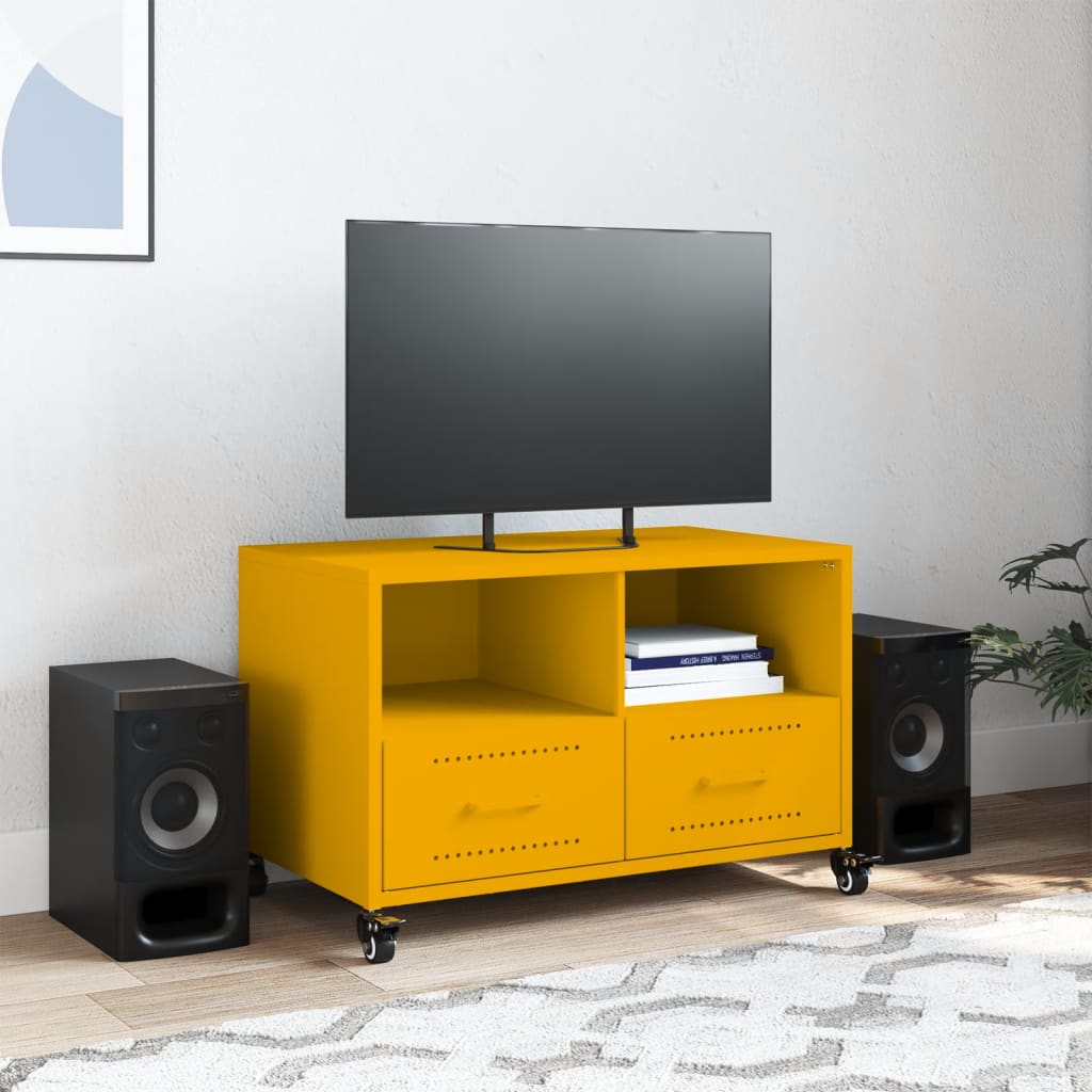 TV Cabinet Mustard Yellow 68 x 39 x 43.5 cm Cold Rolled Steel