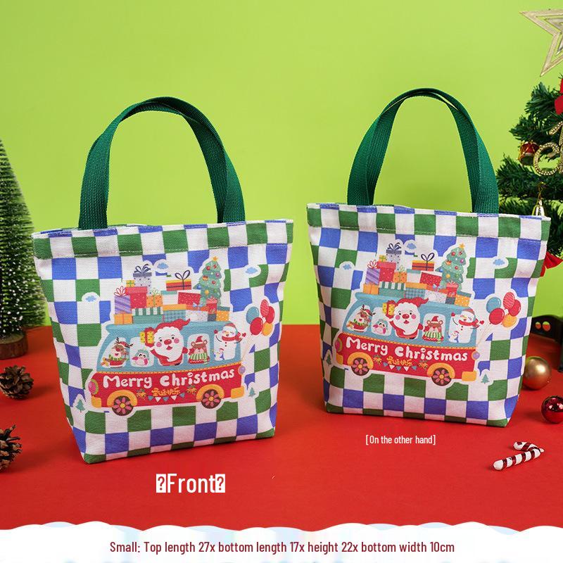 Christmas Candy Canvas Gift Bag for Kids - Kindergarten Party Apple Tote