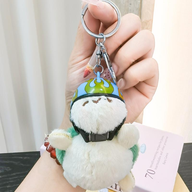 1Pcs Animal Ornament Car Exquisite Decoration Helmet Sea Turtle Keychain Purse Bag Charm Plush Pendant Keyholder