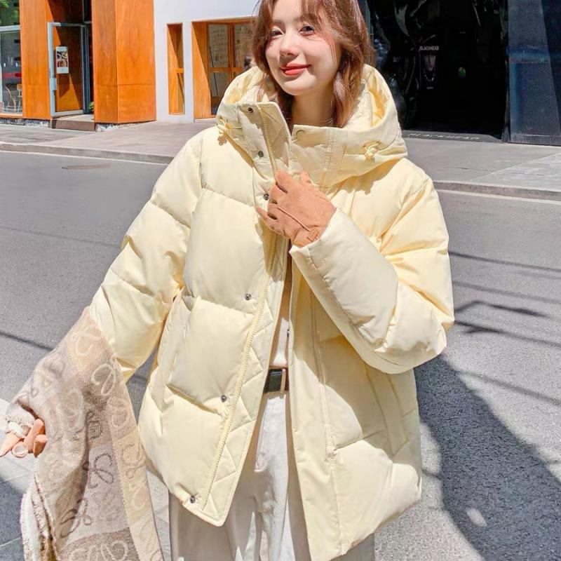 

Молочная фуфу облачная пуховая хлопковая куртка для женщин и маленьких людей на зиму новая утолщенная куртка-хлеб желтая короткая хлопковая куртка XL серый