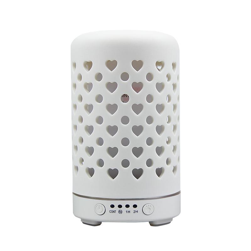 Aroma Diffuser Machine Timing Function Hollow Heart Ultrasonic Air Humidifier Mist Maker Home Decorations with LED Night Lights