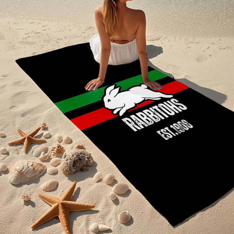 South Sydney Rabbitohs Fashion Beach Towel: Ideal for Summer Adventures Soft, Absorbent and Quick Drying Suitable for Swimming and Bathing