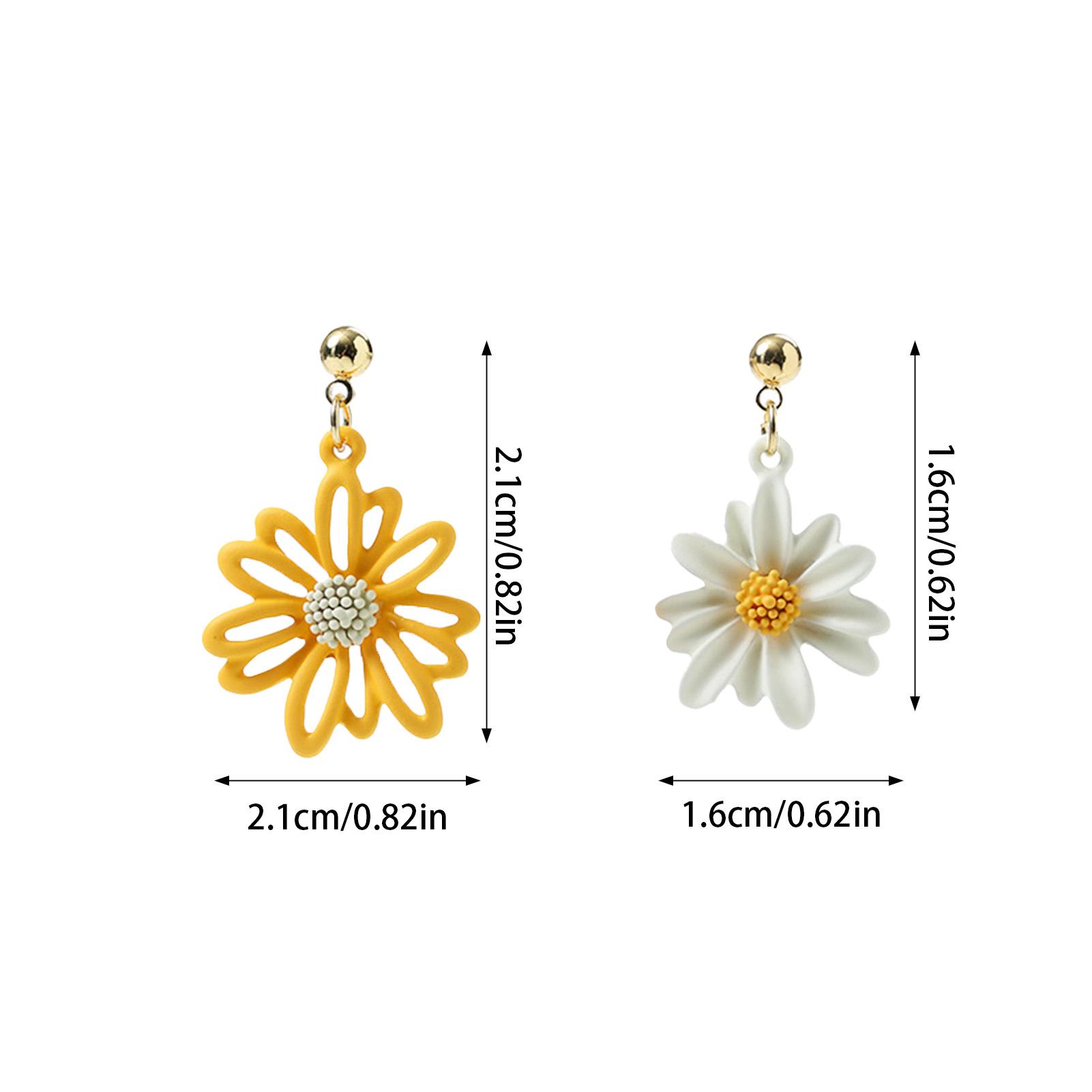 Daisy Flower Earrings Large Daisy Flower Hook Earrings Temperament Flower Drop Earrings for Banquet Sweety Ear Accessories