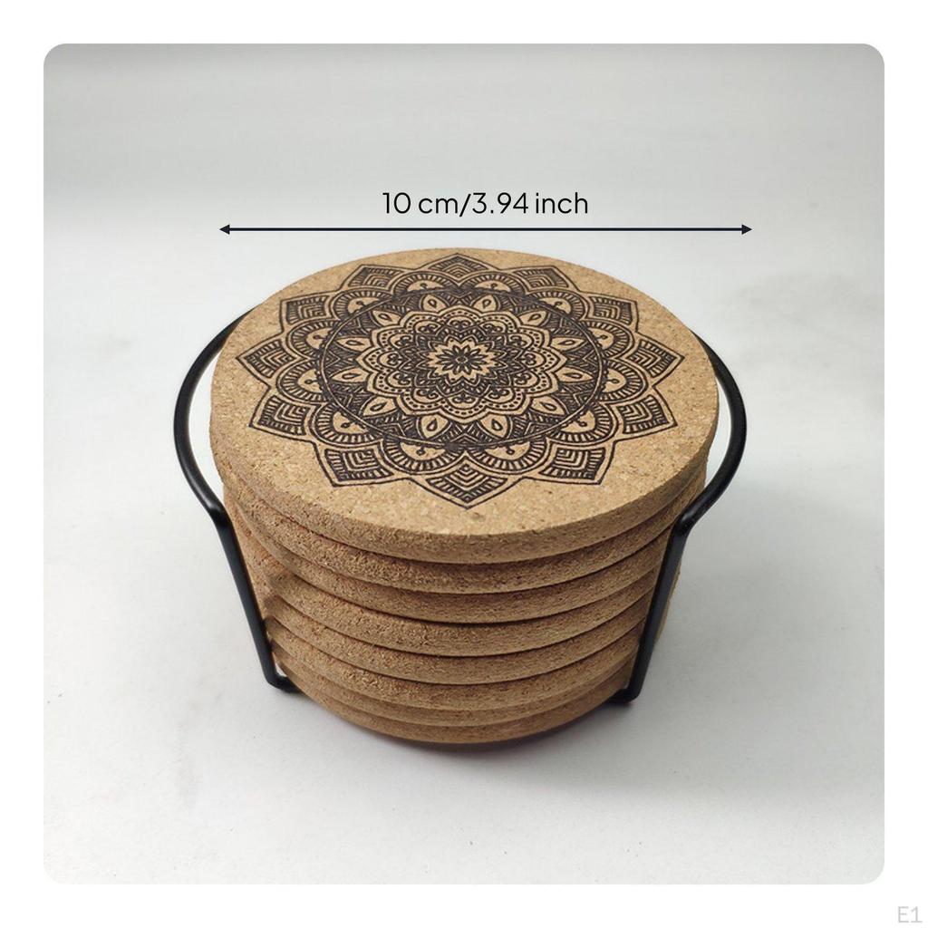 Heat Insulating Cork Mat AntiScald Round Coaster NonSlip Resistant Table for Tea