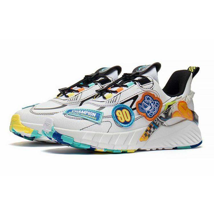 Li Ning Flash Support Stability Casual Sports Shoes Kids Sneakers White Black YKCS104-13