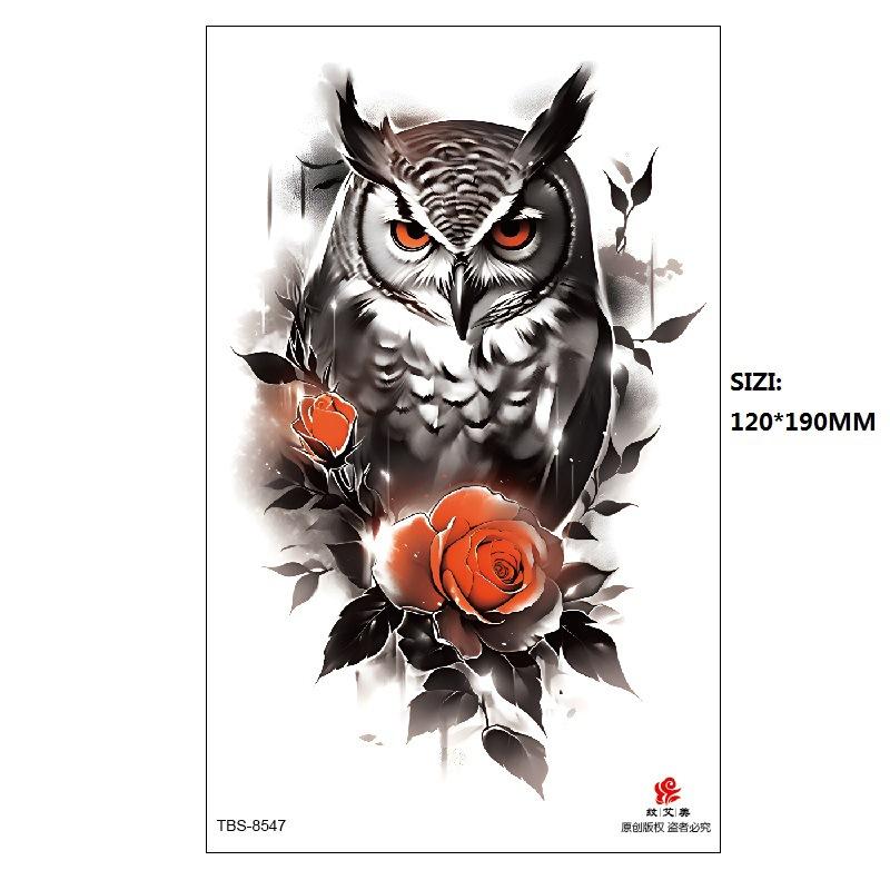 Black Butterfly Owl Sunflower Set Water Transfer Simulation Temporary Tattoo Sticker