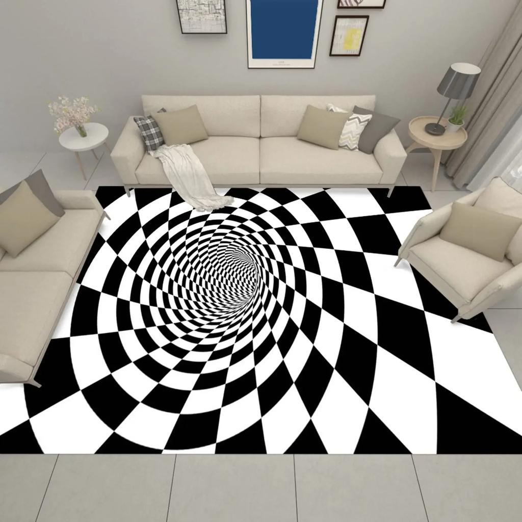 3D Vortex Illusion Carpet for Bathroom Living Room Sofa Table Decor Rugs Hallway Balcony Floor Mat Anti-slip Entrance Door Mat
