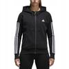Adidas Essentials 3 Stripes Full Zip Hooded Training Running Jacket Women Jackets Black S97059