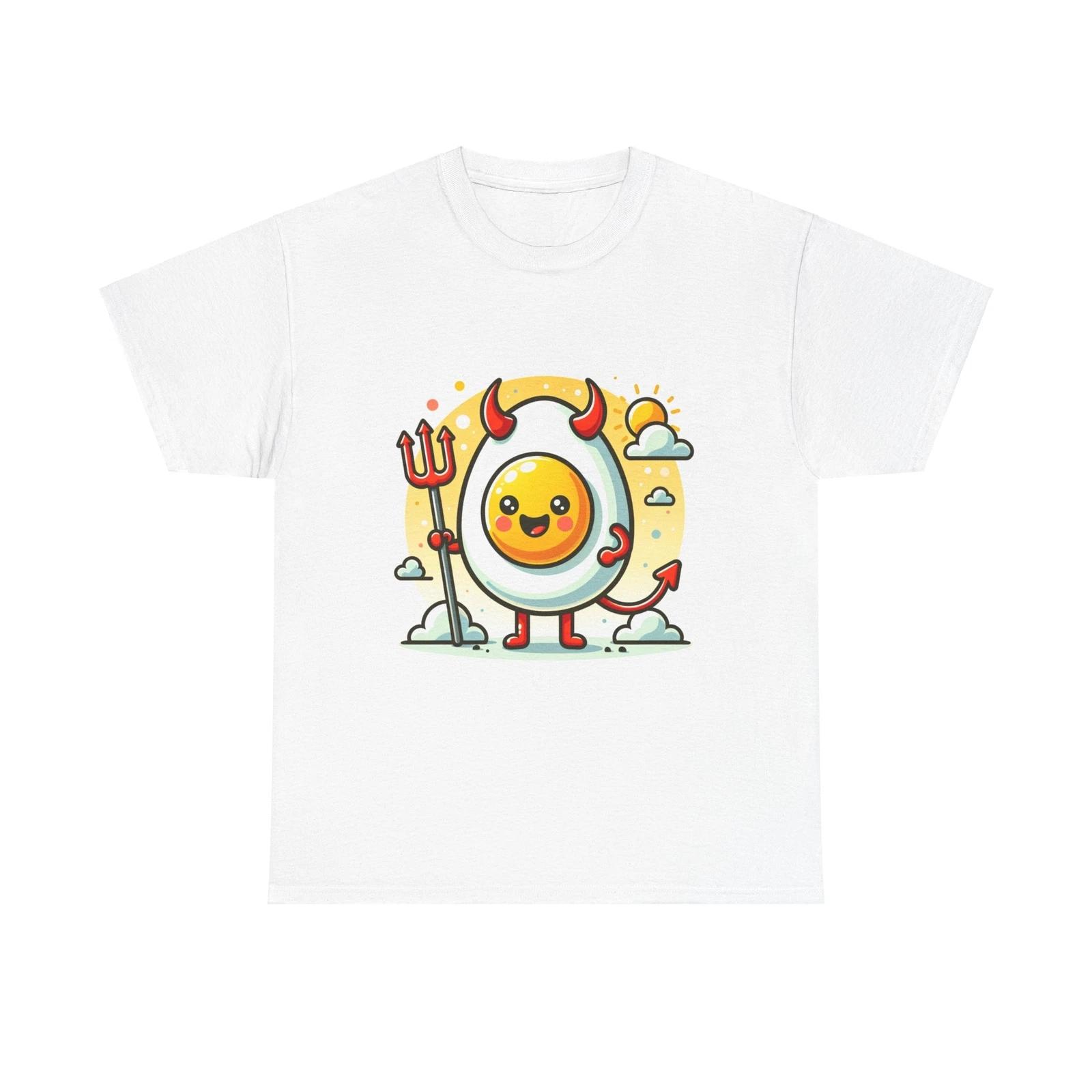 Unisex Adult T Shirt Deviled Egg Whimsical Cartoon Art XL