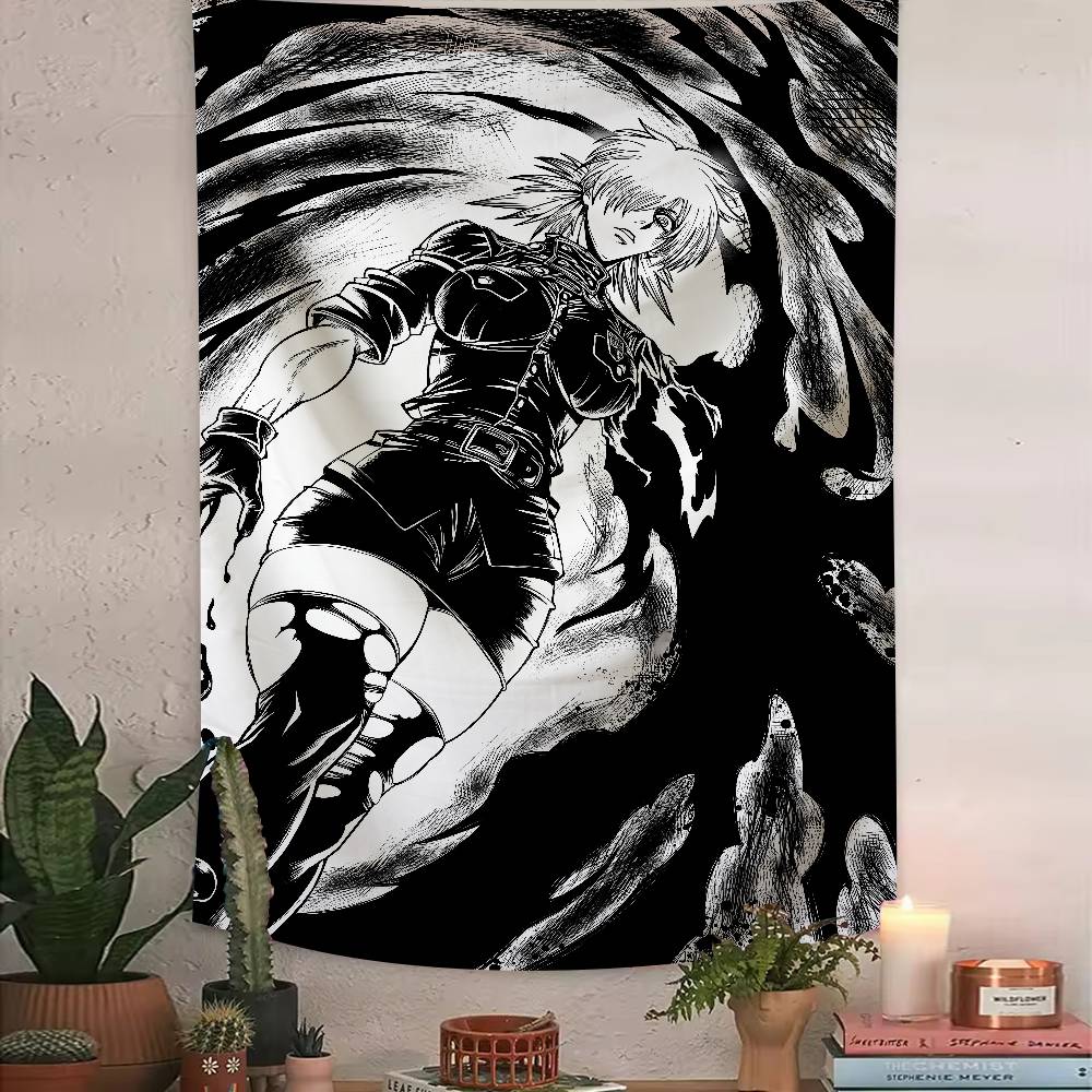 Cool Alucard Anime HHellsing Tapestry Art Printing Japanese Anime Wall Tapestry Anime Wall Hanging Home Decoration