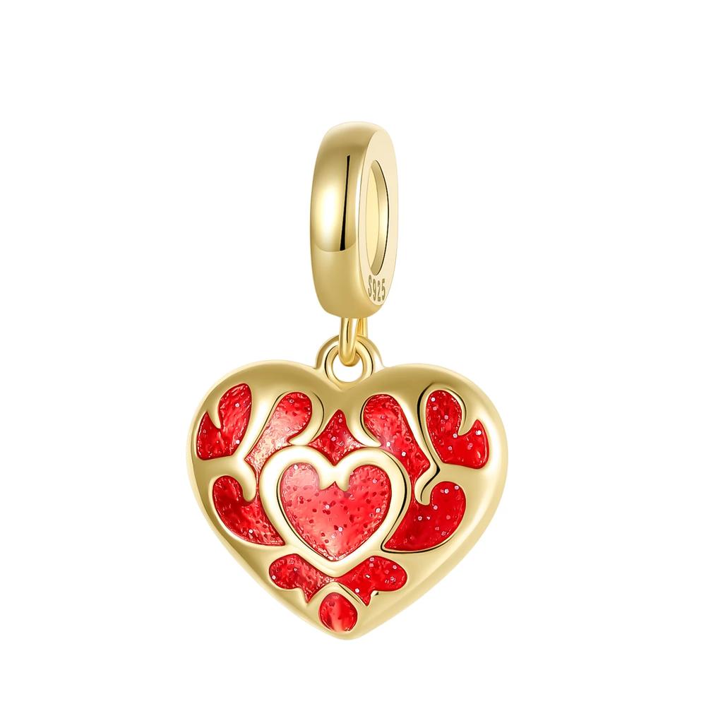 New Copper Red Christmas New Year Animal Love Flower Pendant Beads Fit Original Bracelets Necklaces Jewelry Gifts