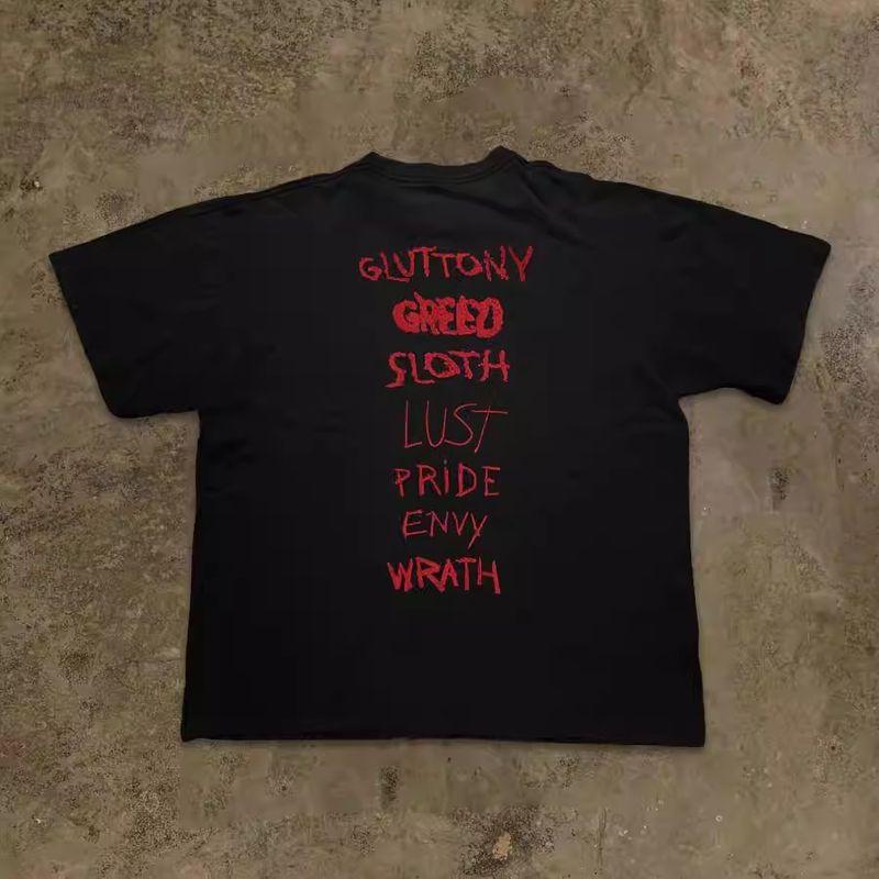 

Make Money for Charity 260G Heavy Weight Pure Cotton! Dark Style Oversize Print Hiphop High Street Style Black S [260g Heavy weight pure cotton]]