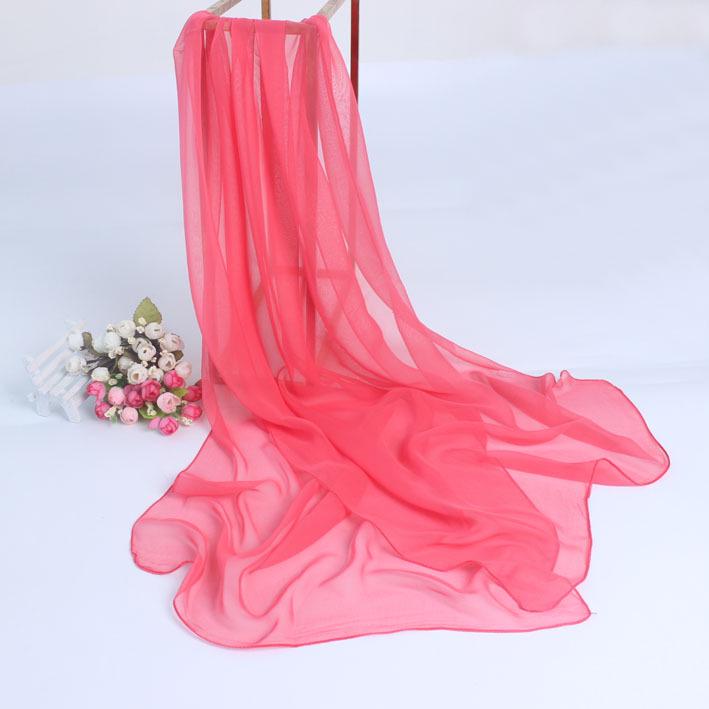 Scarlet Red Silk Scarf: Women's Lightweight Gauze Shawl for Spring/Summer Dancing, Beach or Sunscreen Use