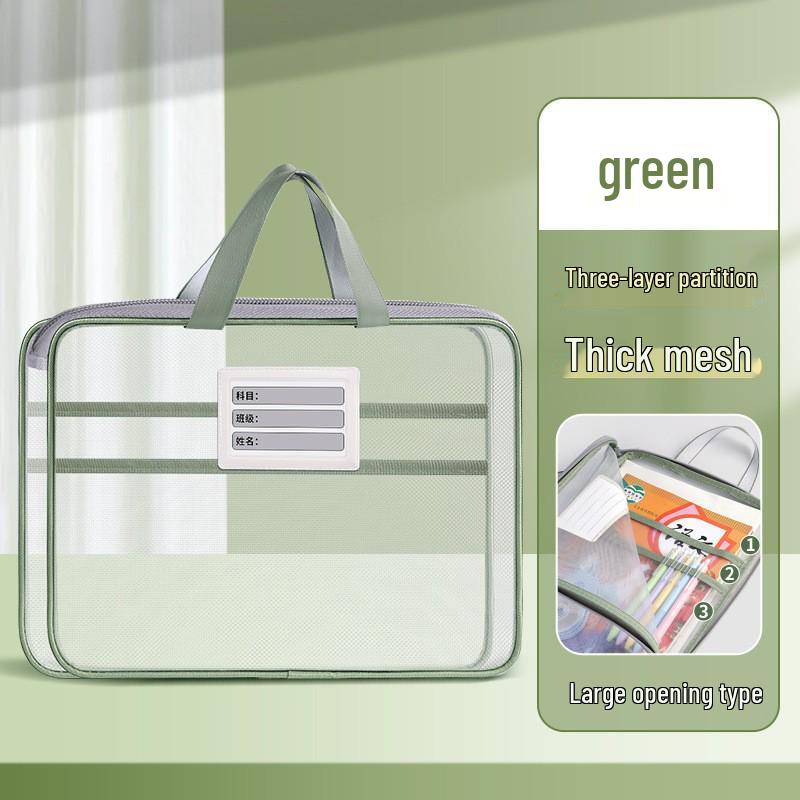 Best-Selling Transparent Student Mesh Handbag with L-Shaped Zipper