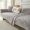 Little Fresh Cotton Sofa Cover for Living Room Two Tone Diamond Edge Sofa Cushion Slipcovers Anti-Slip Universal Sofa Towel Mats