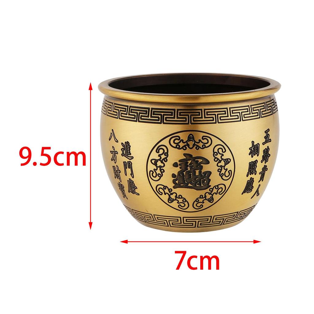 Messing Feng Shui Schale Skulptur Tischmittelstück Geldtopf Bai Fu Schale Schatzbecken zur Dekoration Füllhorn Schreibtisch Esszimmer