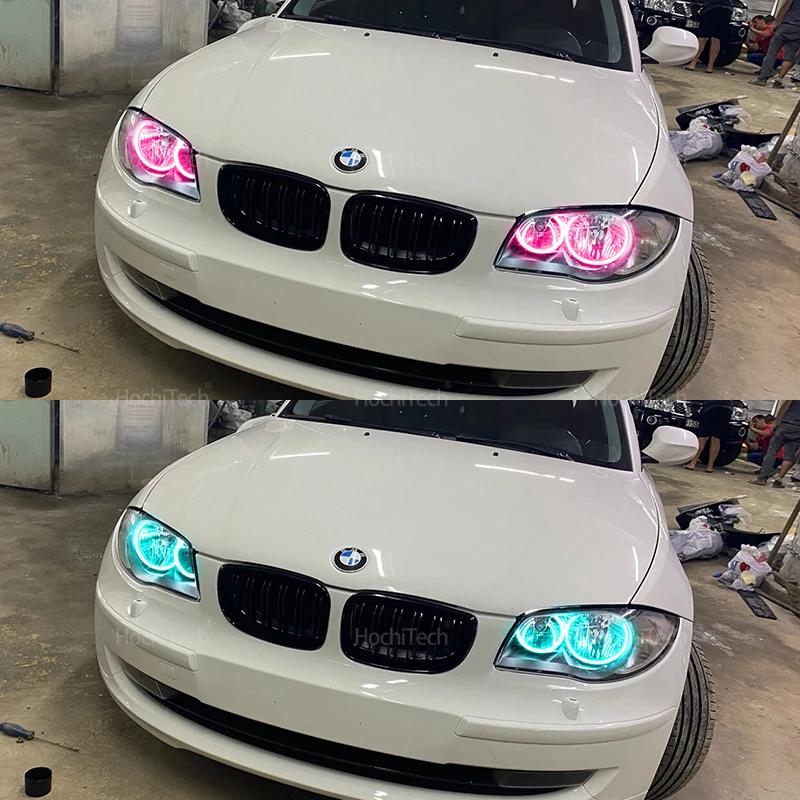 For BMW 1 Series E81 E82 E87 E88 Halogen Headlight 16-Color DRLs - 4 Programmable Flash Modes & Brightness Adjustment
