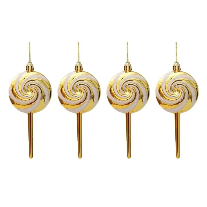 Christmas Tree Decorations Candy Ornaments Pack of 4 Lollipop Hanging Ornaments for Festivals