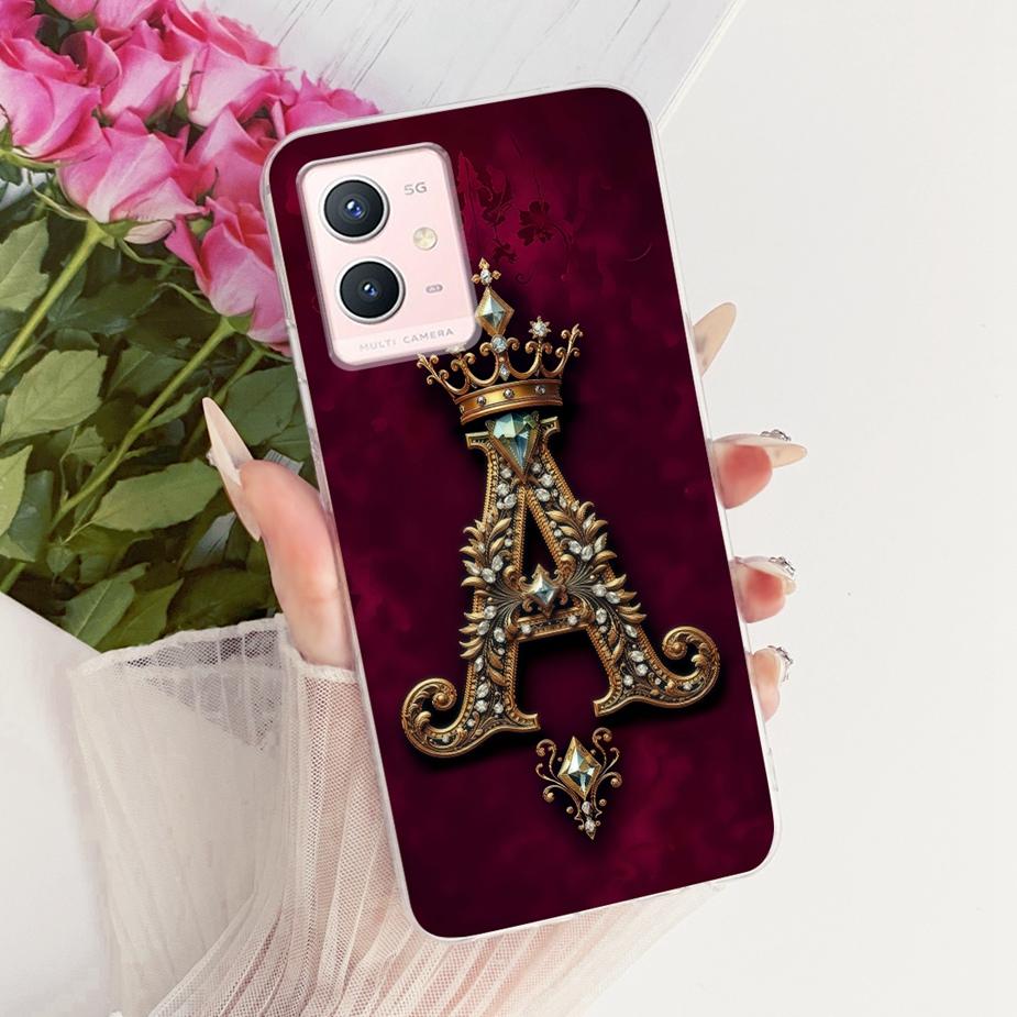Fo Vivo Y55 5G Case V2127 V2154 Cute Crown Letters Cover Soft Slim Phone Case For Vivo Y33s 5G Y 55 VivoY75 5G V2142 Fundas Bags