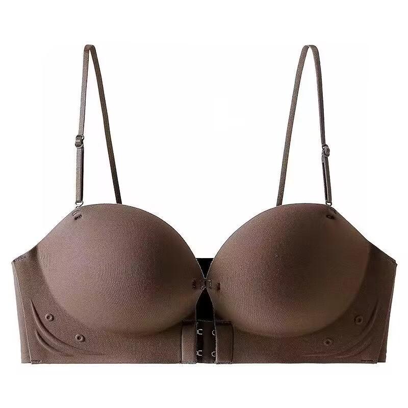 Front buckle type beautiful back without thin shoulder straps tube top underwear women gather small breasts to show big but not empty cup