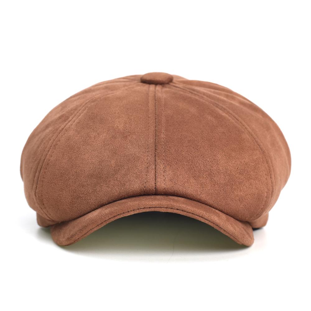 Autumn Winter Warm Faux Leather Cap Newsboy Cap Hat Men Women Casual Beret Solid Cap Flat Caps Vintage Hats