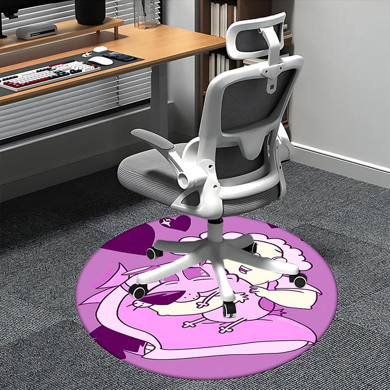 

Pink Dog,Cowardly Heroes Chair mat Round Rug Office carpet, Non slip, Suitable for Living Rooms, Bedrooms Decor.1205596a 80cm by 80cm