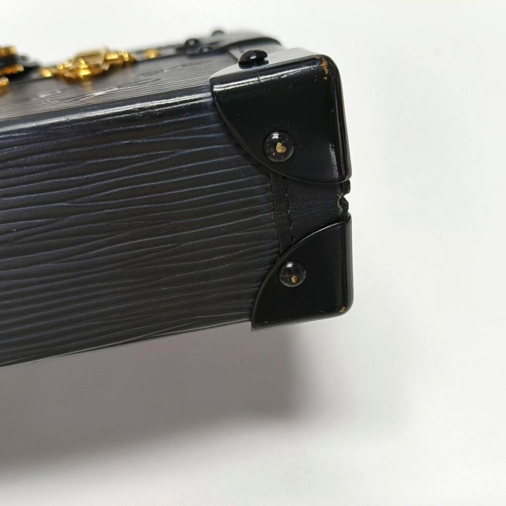 [Pre-Owned] Petite Malle Chain Scarf Bag With Detachable Adjustable Shoulder Strap Epi Leather Hard Case Clutch Crossbody Shoulder Bag - Good #J0EQ2Z