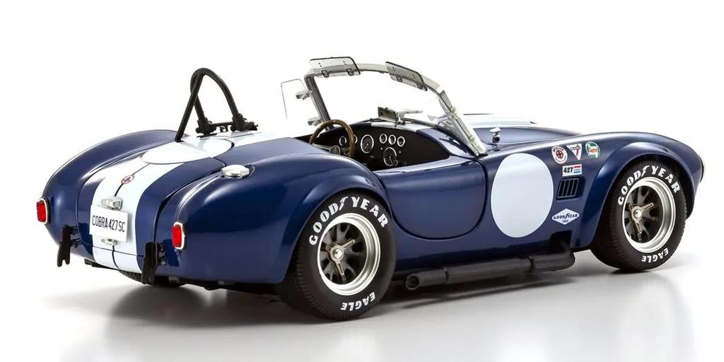 Kyosho Original Scale Shelby Cobra Finished Model KS08048BLMW 1/18 427S/C (Blue/White Stripes)