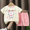 T-Shirts Bequeme Shorts Polyester Lässig Tägliche Kleidung Für Mädchen Set Baby Sommer Outfits Cartoon Jungen Kurzarm