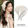 Women's French Lace Triangle Scarf: Lightweight, Breathable & Versatile Headscarf and Hair Ribbon