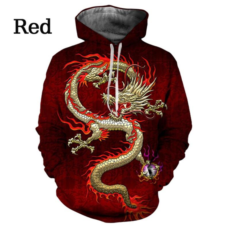 Harajuku Fashion Abstract Dragon 3D Print Hoodie Cute Animal Sweatshirt Men/Women Casual Pullover