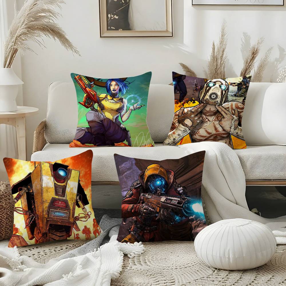 B-Borderlands Game Pillow Case Home Dorm Chair Back Short Plush Double-Sided Printing Office Nap Time Cushion Cover