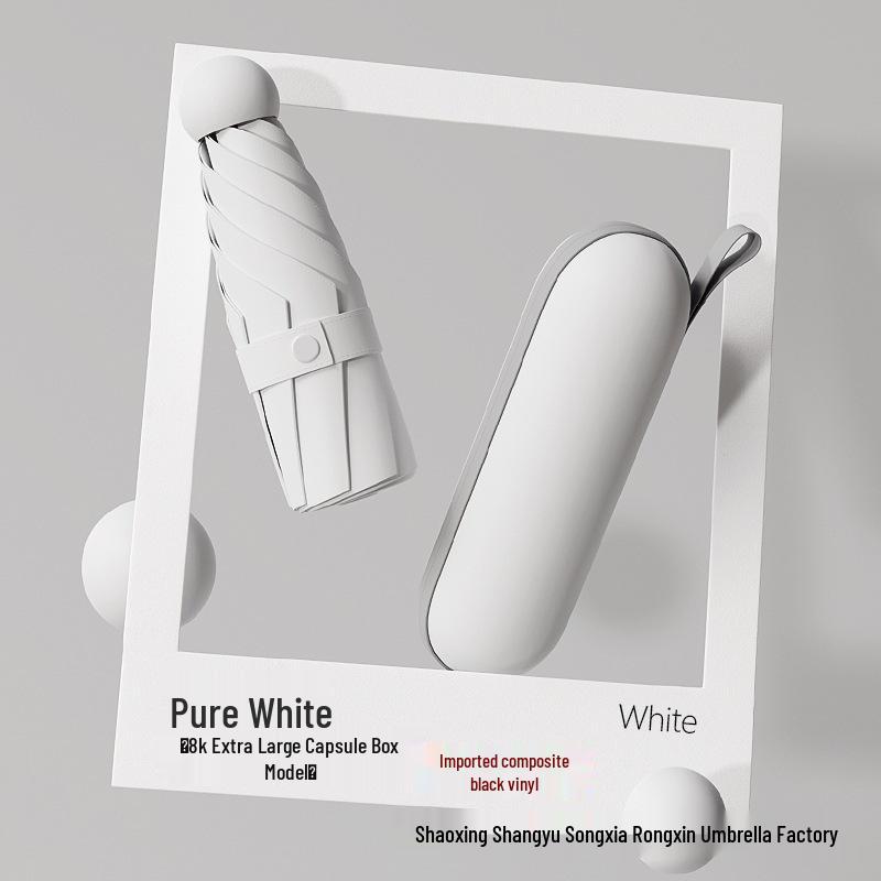 Compact Five-Fold Umbrella: Portable Pocket Sunshade & Rain Parasol for Women, Anti-UV Sunscreen Protection.