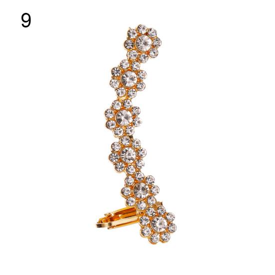 1Pc Women Rhinestone Flower Butterfly Ear Stud Cuff Clip Earring Helix Jewelry