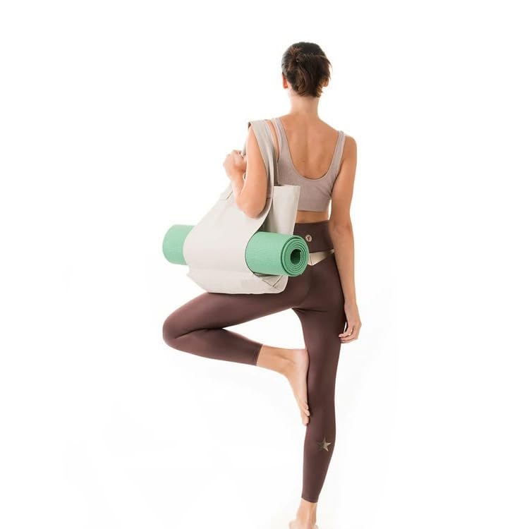 Bolso Tote de Gran Capacidad para Esterilla de Yoga, Almacenamiento, Lona, Esterilla de Pilates, Bolso de Hombro para y Más Bolso, Almacenamiento Múltiple, Bolso de 2 Vías, Portador, Deportes, Pilates,