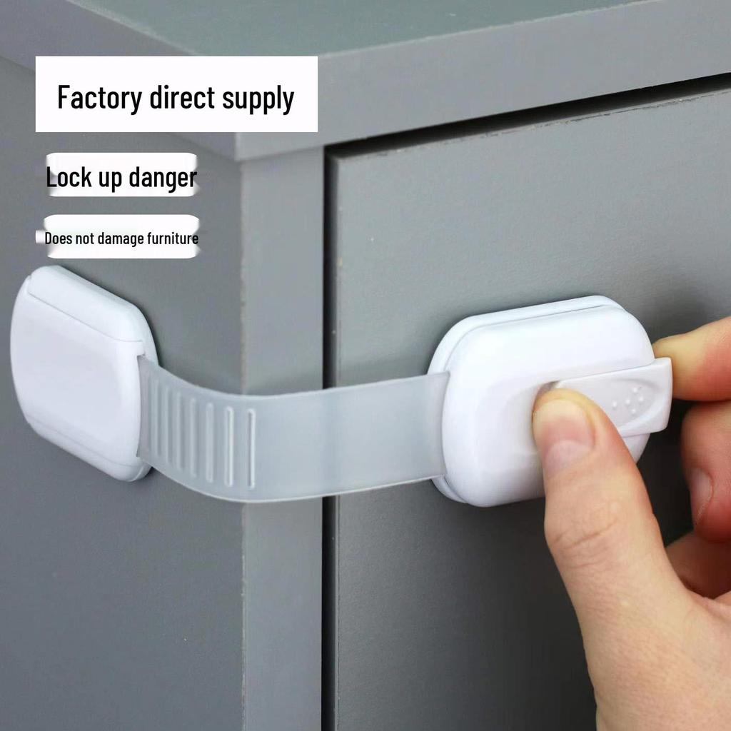 Universal Baby Safety Latch & Finger Pinch Protector for Drawers, Refrigerator, and Freezer Doors