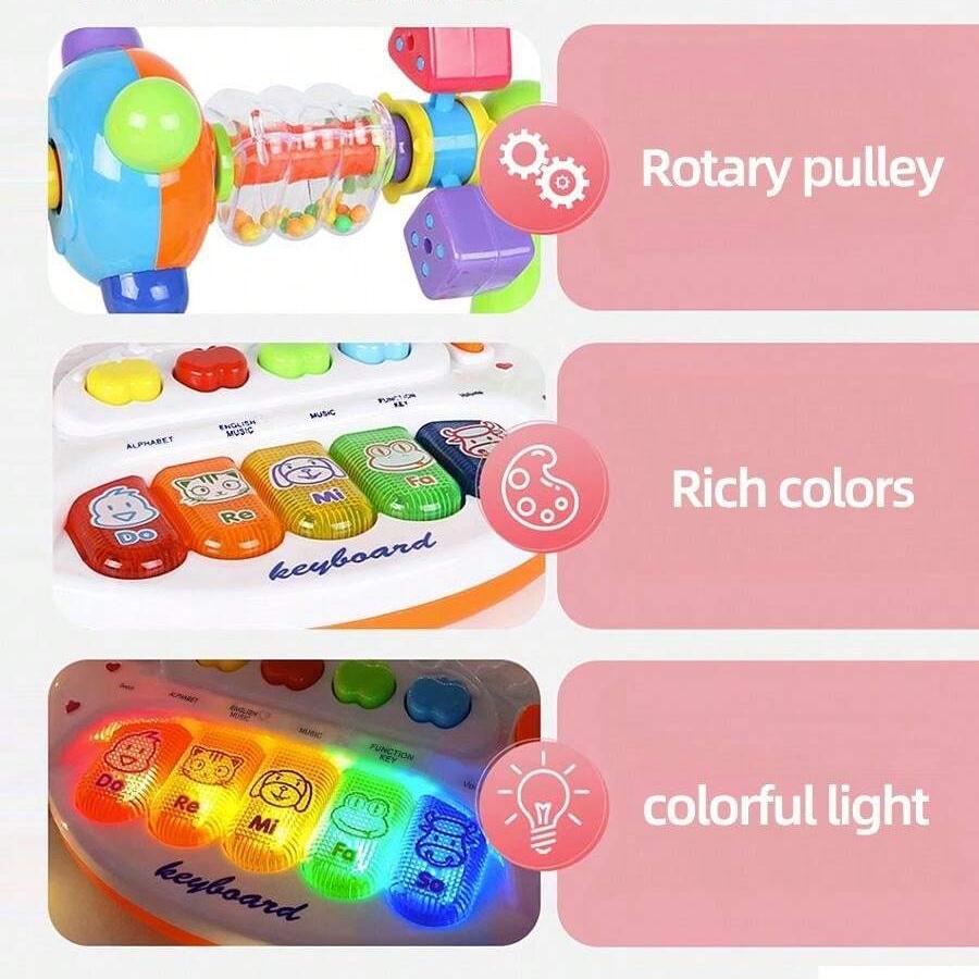 Attractive and Educational Piano Keyboard Toys, Pre Loaded Songs and Lights for Early Learning and Development,Battery Power,not Include Batteries