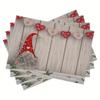 4-Piece Christmas Holiday Placemats Easy-Clean for Family Dinners, New Year Parties, and Chinese Festival Decorations