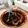 1pc Wolf Moon Office Round Area Rug, Under Office Chairs Bedroom Living Room Home Decor, Room Deco