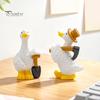 Resin Crafts for Flowerpots Mini Garden Duck Figurine, Cute Farm Dolls, Small Desktop Decorative Ornaments Car Dashboard Figurines, Micro Landscape