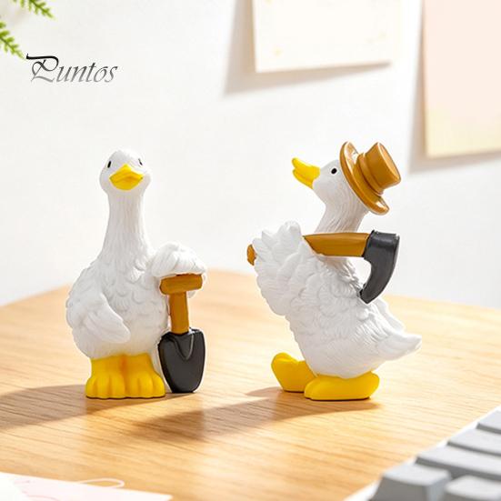 Resin Crafts for Flowerpots Mini Garden Duck Figurine, Cute Farm Dolls, Small Desktop Decorative Ornaments Car Dashboard Figurines, Micro Landscape