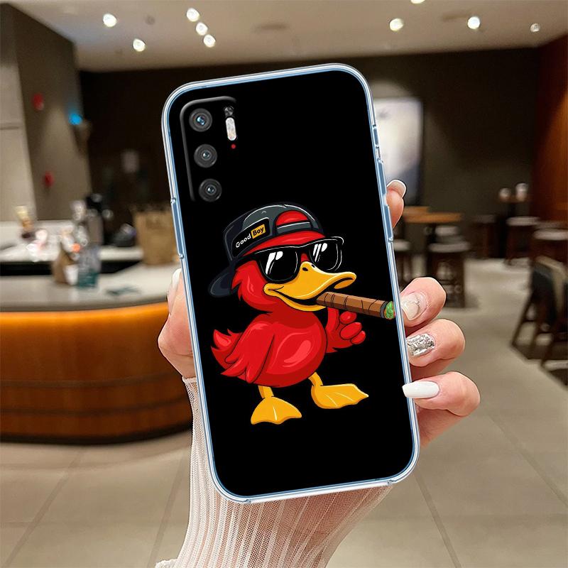 UP27 DUCK Cartoon Transparent Phone Case for Motorola Moto G7 G8 G9 G84 G85 G73 G24 G15 Z2 Play Power Plus