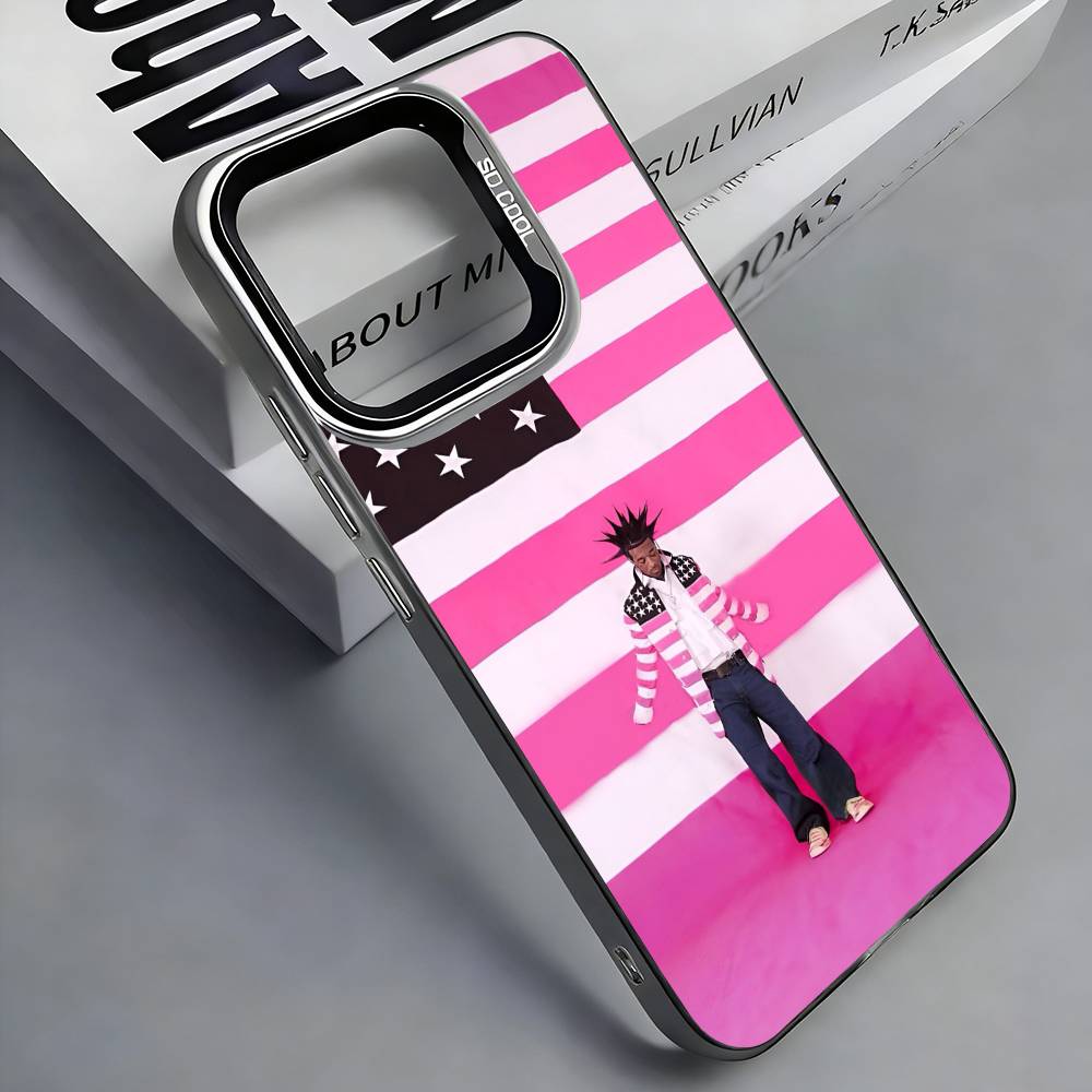 L-Lil Uzi V-Vert Rapper Phone Case For iPhone 17,16,15,14,13,12,11 Plus,Pro Max,Colored Silver Phone Case iPhone17promax