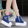 Fashion Women Shoes Fashion Heel Platform Sneakers New Breathable Wedge Canvas Shoes for Woman Casual High Heels Autumn Vulcanized Shoes