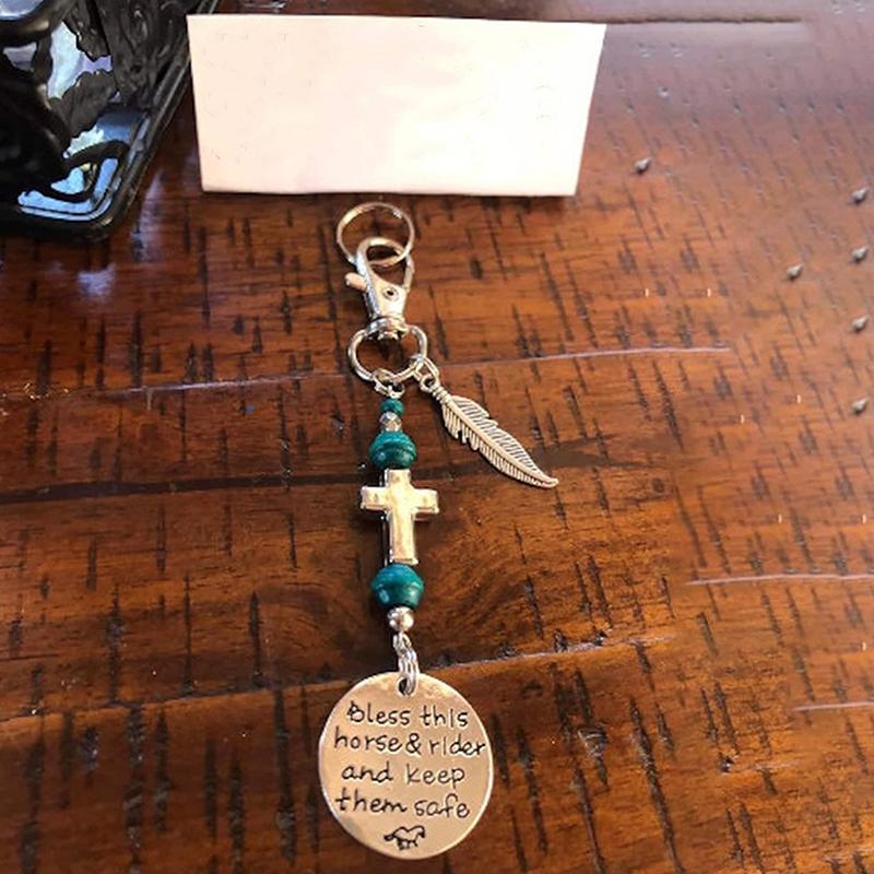 Horse Saddle And Bridle Charm Clip Bless-This Horse And Rider Keep Safe Bridle Saddle Charm Gifts For Horse Rider Room Decor
